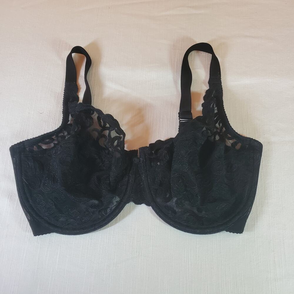 Wacoal Womens Bra Size 36DDD Black Lace Underwire Full Coverage Basic Beauty
